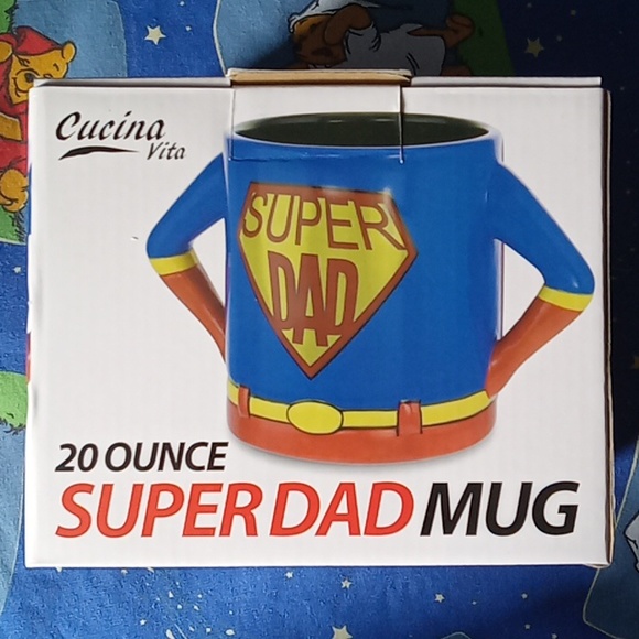 Brand New! Super Dad Mug Father's Day Gift Superman Cup Glass Stoneware - Picture 1 of 6
